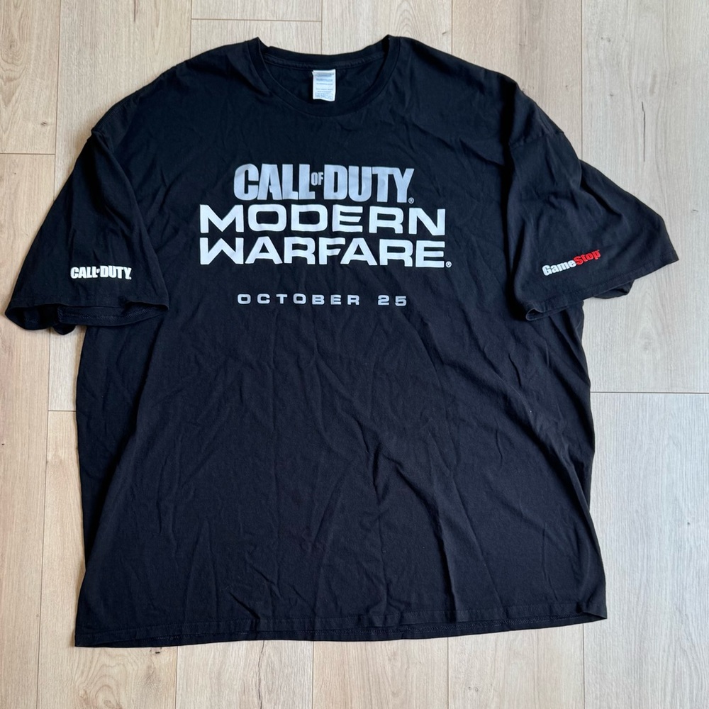 Call of Duty Modern Warfare T-Shirt 5XL GameStop Promo Black Gamer Tee